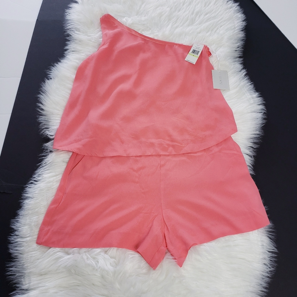 1. State Women's Havana Coral Romper One Shoulder Size 4 - Picture 2 of 10